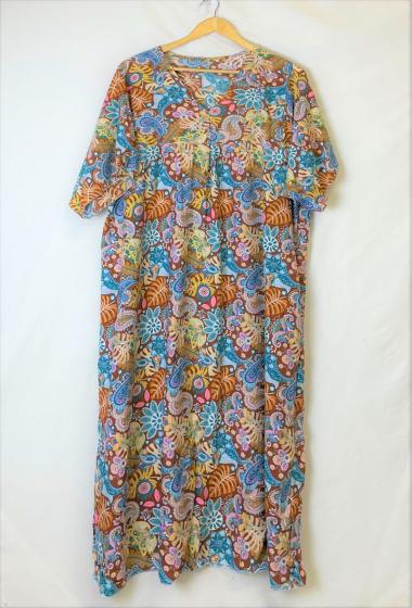 Grossiste Catherine Style - Robe à imprimé tropical