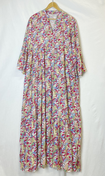 Wholesaler Catherine Style - Long printed blouse dress