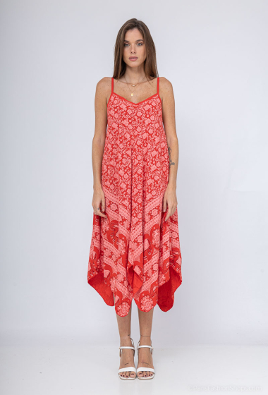 Wholesaler Catherine Style - Asymmetrical strap dress in floral elephant print