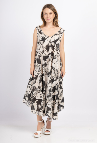 Großhändler Catherine Style - Strandkleid mit tropischem Print