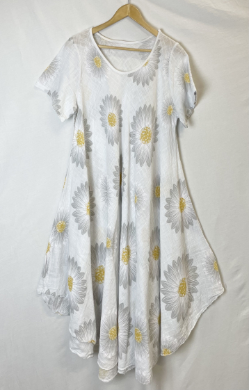 Mayorista Catherine Style - Vestido de algodón con estampado floral
