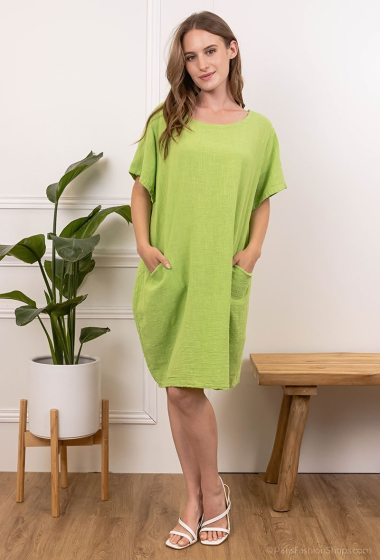 Wholesaler Catherine Style - Cotton dress with loose pocket