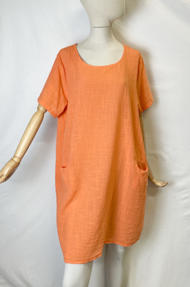 Wholesaler Catherine Style - Cotton dress with loose pocket