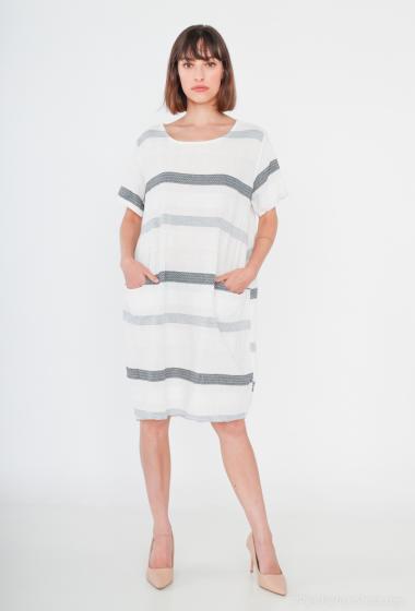 Wholesaler Catherine Style - Striped cotton dress