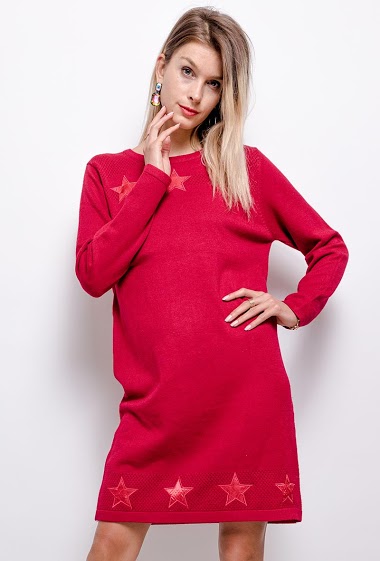 Wholesaler Catherine Style - Knit dress with stars