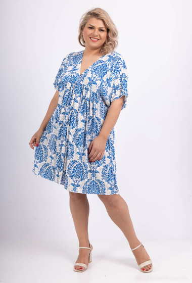 Wholesaler Catherine Style - Flowing dress with two-tone print