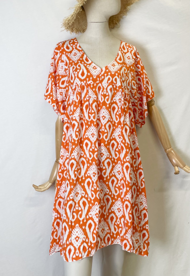 Großhändler Catherine Style - Fließendes Kleid mit exotischem Aufdruck