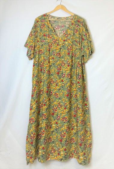 Mayorista Catherine Style - Long loose dress with colorful floral print
