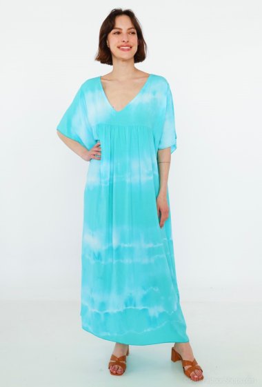 Wholesaler Catherine Style - Long fluid dress in tie & dye print
