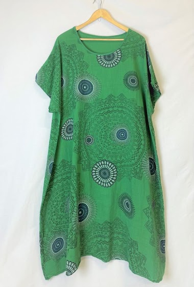 Wholesaler Catherine Style - Tropical-print cotton midi dress