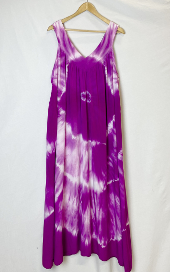 Grossiste Catherine Style - Robe midi fluide à imprimé tie & dye