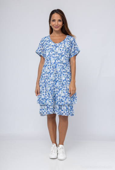 Wholesaler Catherine Style - Lined floral-print cotton skater dress