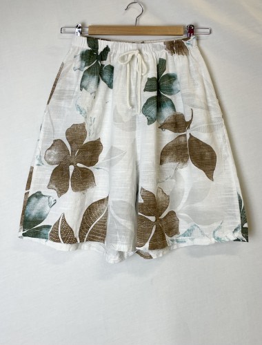 Wholesaler Catherine Style - Tropical print cotton shorts