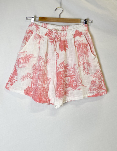 Mayorista Catherine Style - Shorts estampados con bolsillo de encaje