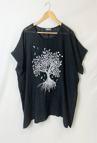 Wholesaler Catherine Style - Printed t-shirt with rhinestones