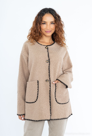 Wholesaler Catherine Style - Fine teddy jacket with crochet trim