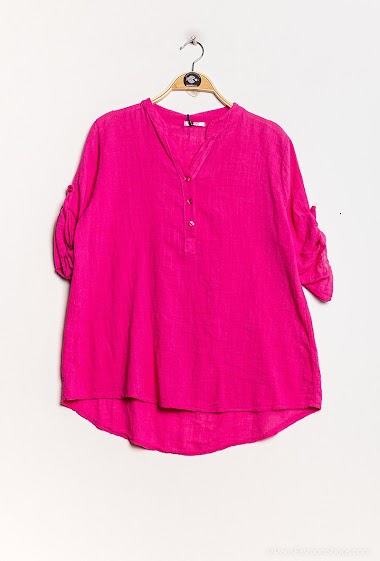 Wholesaler C'Belle - Linen buttoned blouse