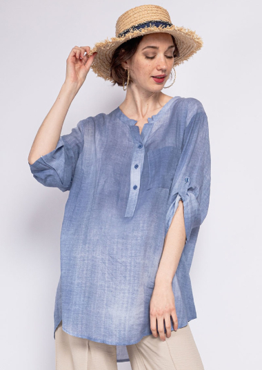 Wholesaler C'Belle - Denim effect blouse