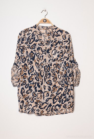 Großhändler C'Belle - Printed blouse with buttons