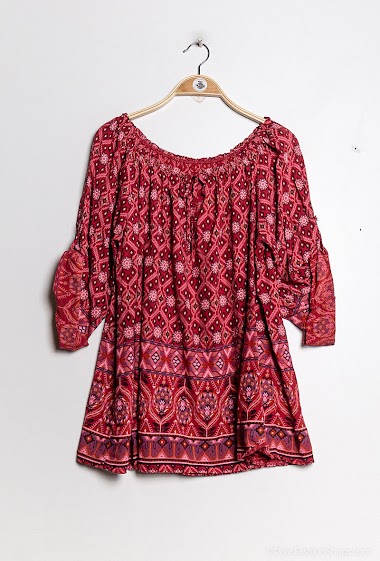 Wholesaler C'Belle - Printed off-the-shoulder blouse