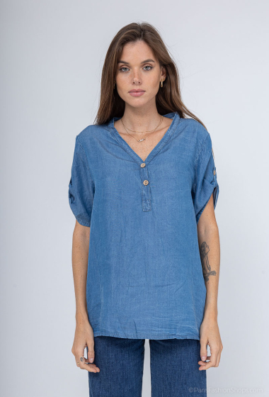 Großhändler C'Belle - Hemd mit Jeans-Print