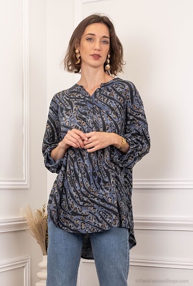 Wholesaler C'Belle - Leopard print loose shirt