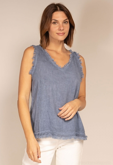 Wholesaler C'Belle - Tank top with frayed edging