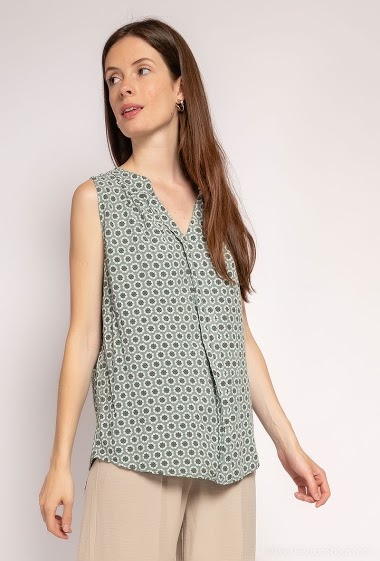 Wholesaler C'Belle - Patterned sleeveless top