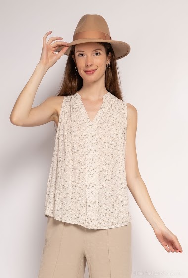 Wholesaler C'Belle - Patterned sleeveless top
