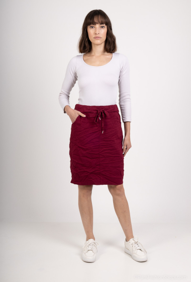 Wholesaler C'Belle - Plain crinkled cotton skirt