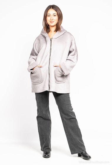 Wholesaler C'Belle - Fleece-lined faux suede coat
