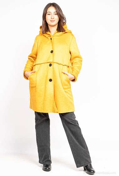 Großhändler C'Belle - Fleece-lined faux suede coat