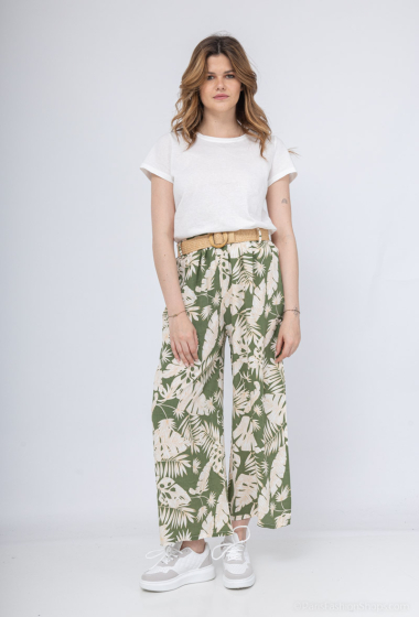 Wholesaler C'Belle - Flower print pants with belt