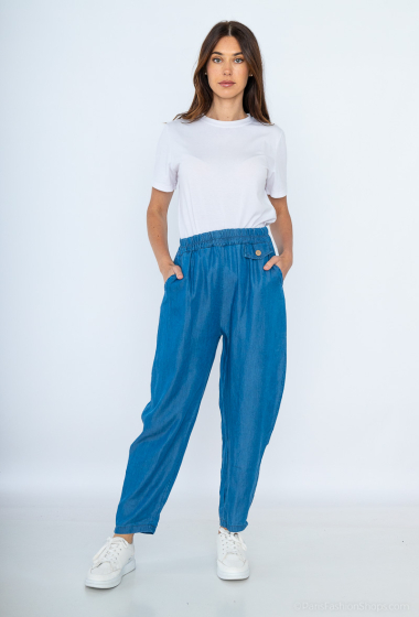 Grossiste C'Belle - Pantalon imprimé jeans avec 2 poches à l'avant