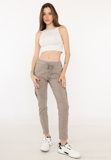 Wholesaler C'Belle - Cargo pants with side pockets and cotton sides
