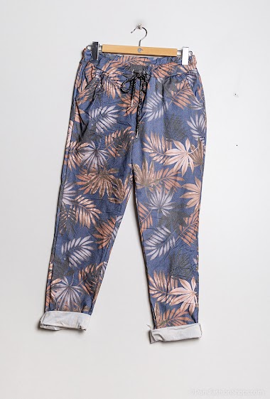 Grossiste C'Belle - Pantalon stretch à imprimé tropical