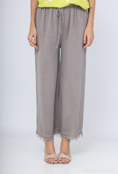 Wholesaler C'Belle - Plain linen blend pants
