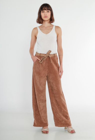 Wholesaler C'Belle - Velvet pants with belt