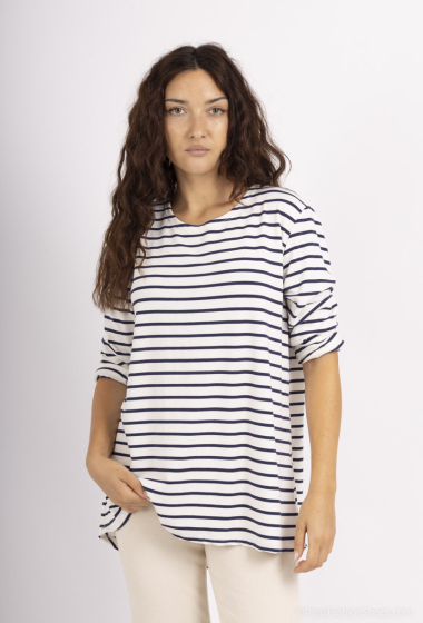 Wholesaler C'Belle - Striped print sweater