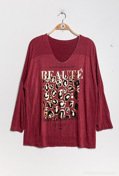 Wholesaler C'Belle - Sweater with metallized writing