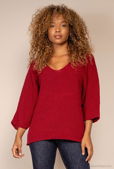 Wholesaler C'Belle - V-necked knitted sweater