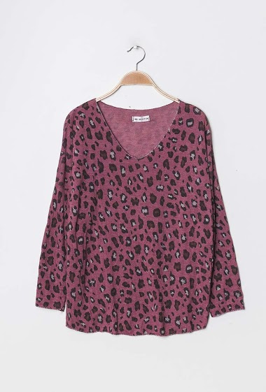 Wholesaler C'Belle - Fine sweater with leopard print