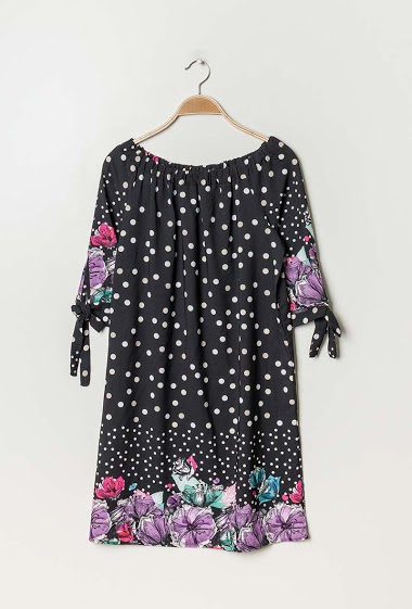 Wholesaler C'Belle - Spotted dress with flowers