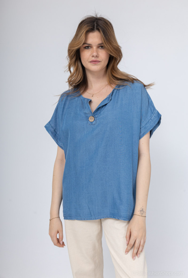Großhändler C'Belle - Hemdkleid mit Jeans-Print