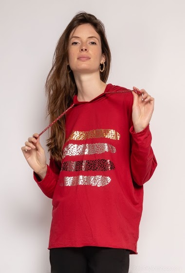 Großhändler C'Belle - Light sweater with sparkly stripes