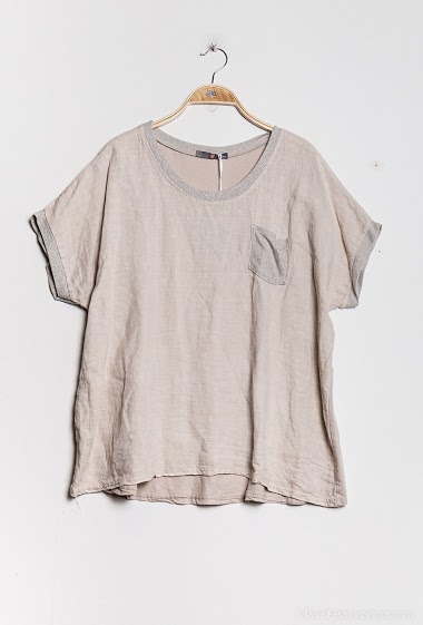 Grossiste C'Belle - T-shirt bi-matière avec lin
