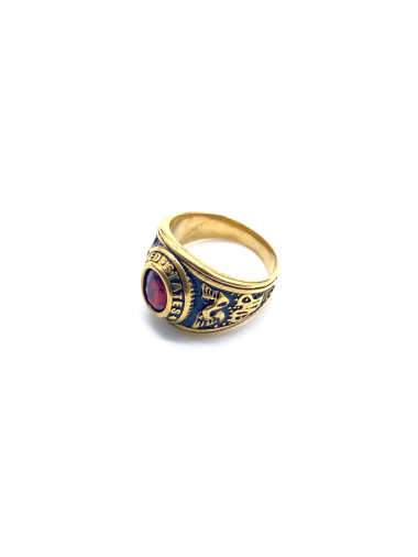 Wholesaler Cecile II - Stainless gold steel ring with zirconia stone.