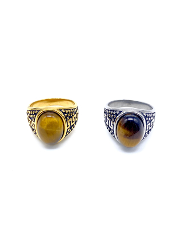 Wholesaler Cecile II - Stainless steel ring with tiger's eye stone