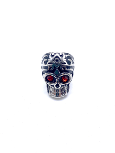 Wholesaler Cecile II - Maori skull ring in stainless steel.