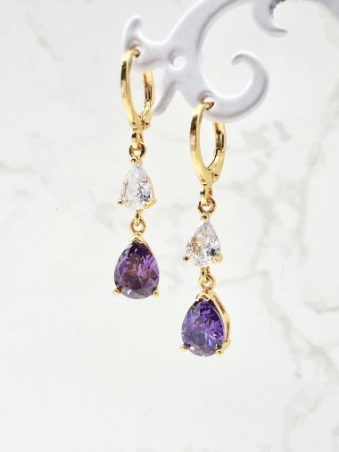 Wholesaler Cecile II - Gold plated earring.